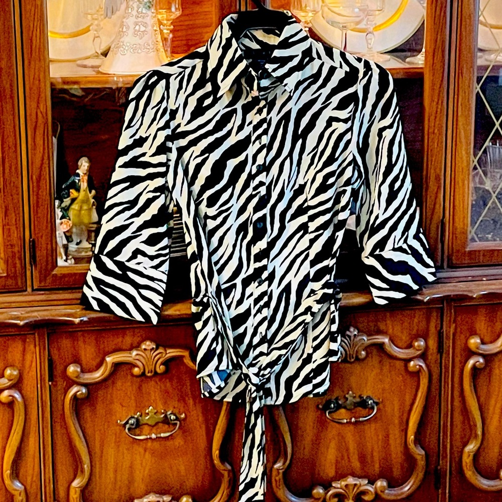 Zebra print blouse, machine wash gentle